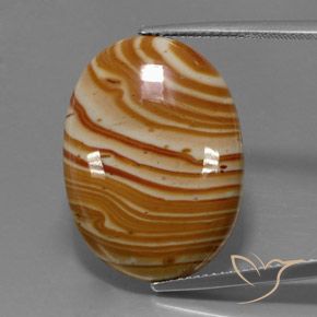 18.47ct طبيعي متعدد الألوان يشب أو جاسبر, بيضوي, غير شفاف