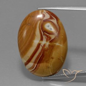 18.80ct طبيعي متعدد الألوان يشب أو جاسبر, بيضوي, غير شفاف