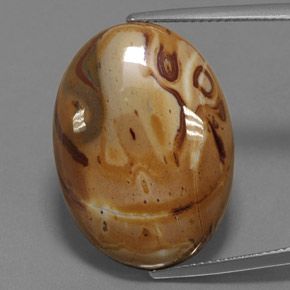 يشب أو جاسبر متعدد الألوان طبيعي، قصة بيضاوى، 19.06 قيراط، غير شفاف