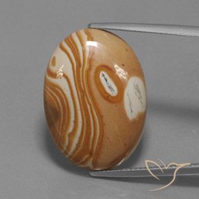 19.58ct طبيعي متعدد الألوان يشب أو جاسبر, بيضوي, غير شفاف