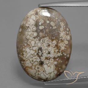 9.07ct طبيعي متعدد الألوان يشب أو جاسبر, بيضوي, غير شفاف