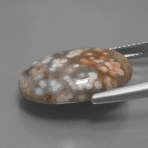 يشب أو جاسبر متعدد الألوان طبيعي، قصة بيضاوى، 12.17 قيراط، غير شفاف