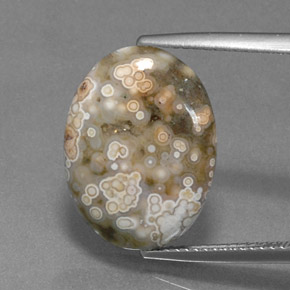 يشب متعدد الألوان طبيعي، قصة بيضاوى، 7.50 قيراط، غير شفاف