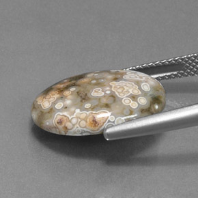 يشب متعدد الألوان طبيعي، قصة بيضاوى، 7.50 قيراط، غير شفاف