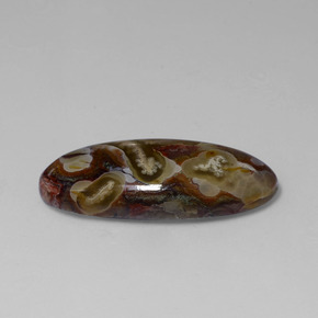 يشب أو جاسبر متعدد الألوان طبيعي، قصة بيضاوى، 13.46 قيراط، غير شفاف