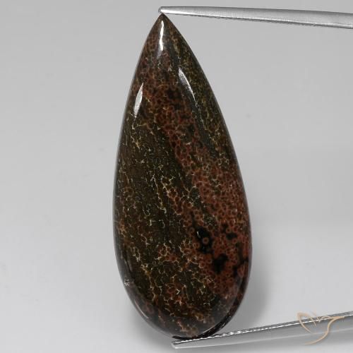 14.50ct طبيعي متعدد الألوان يشب أو جاسبر, شكل الكمثرى, غير شفاف