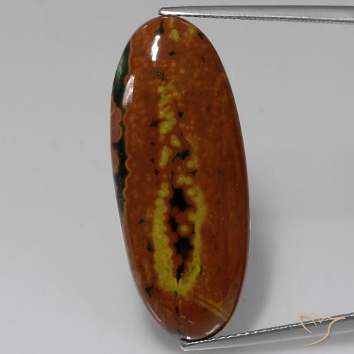 16.54ct طبيعي متعدد الألوان يشب أو جاسبر, بيضوي, غير شفاف