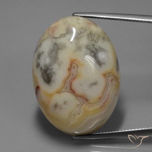 44.14ct طبيعي متعدد الألوان يشب أو جاسبر, بيضوي, غير شفاف