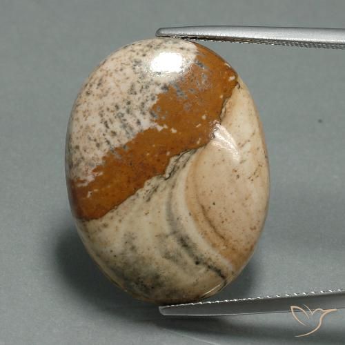 22.11ct طبيعي متعدد الألوان يشب أو جاسبر, بيضوي, غير شفاف
