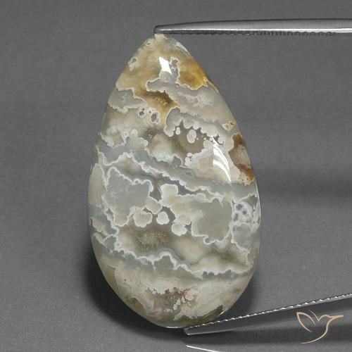 25.00ct طبيعي متعدد الألوان يشب أو جاسبر, شكل الكمثرى, غير شفاف
