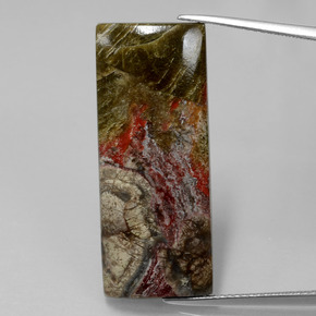 يشب أو جاسبر متعدد الألوان طبيعي، باجيت، 15.59 قيراط، غير شفاف