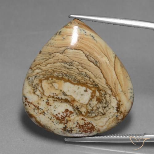 39.82ct طبيعي متعدد الألوان يشب أو جاسبر, شكل الكمثرى, غير شفاف