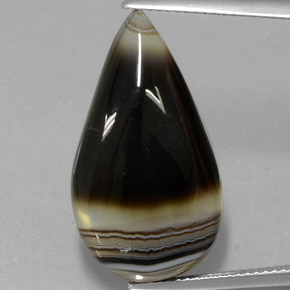 يشب أو جاسبر متعدد الألوان طبيعي، شكل الكمثرى، 15.22 قيراط، نصف شفاف