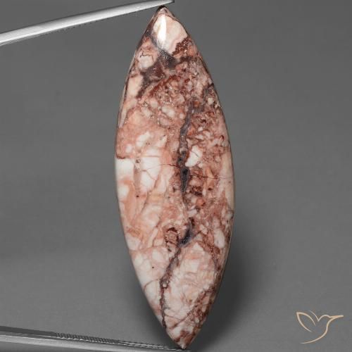 38.36ct طبيعي متعدد الألوان يشب أو جاسبر, ماركيز, غير شفاف