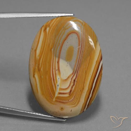 23.88ct طبيعي متعدد الألوان يشب أو جاسبر, بيضوي, غير شفاف