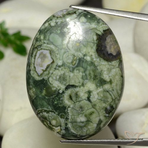 24.95ct طبيعي متعدد الألوان يشب أو جاسبر, بيضوي, غير شفاف, Photo A