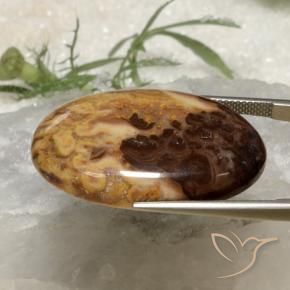 يشب أو جاسبر متعدد الألوان طبيعي، بيضوي، 36.78 قيراط، غير شفاف