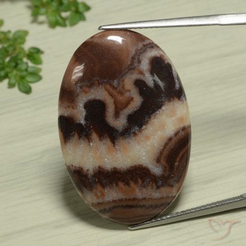 18.89ct طبيعي متعدد الألوان يشب أو جاسبر, بيضوي, غير شفاف