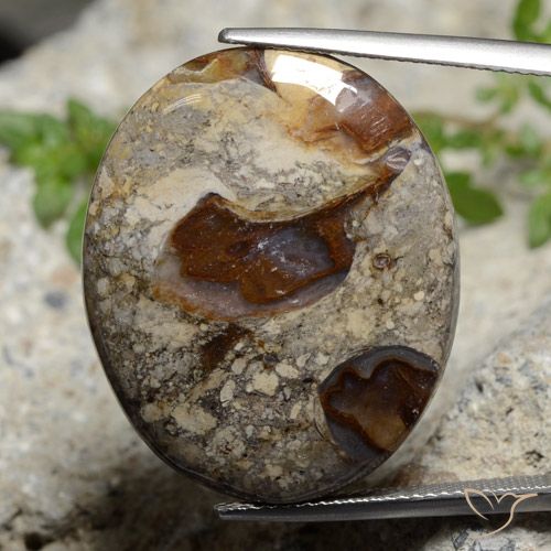 29.47ct طبيعي متعدد الألوان يشب أو جاسبر, بيضوي, غير شفاف