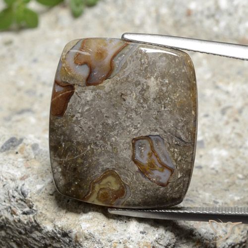 18.40ct طبيعي متعدد الألوان يشب أو جاسبر, وسادة, غير شفاف, Photo A