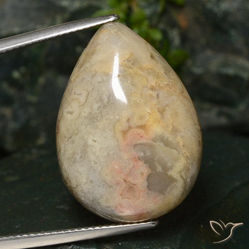 23.13ct طبيعي متعدد الألوان يشب أو جاسبر, شكل الكمثرى, غير شفاف