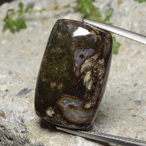 26.54ct طبيعي متعدد الألوان يشب أو جاسبر, وسادة, غير شفاف