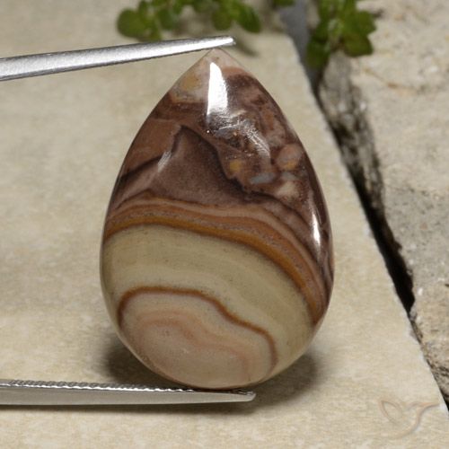 18.38ct طبيعي متعدد الألوان يشب أو جاسبر, شكل الكمثرى, غير شفاف