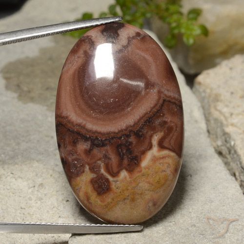 26.25ct طبيعي متعدد الألوان يشب أو جاسبر, بيضوي, غير شفاف