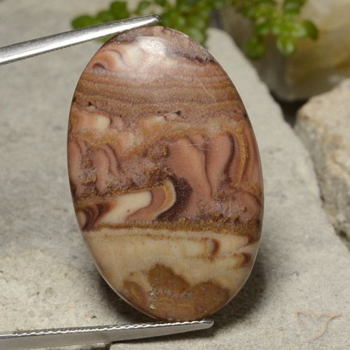 18.42ct طبيعي متعدد الألوان يشب أو جاسبر, بيضوي, غير شفاف