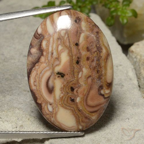 18.62ct طبيعي متعدد الألوان يشب أو جاسبر, بيضوي, غير شفاف