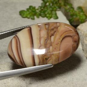 يشب أو جاسبر متعدد الألوان طبيعي، قصة بيضاوى، 26.59 قيراط، غير شفاف