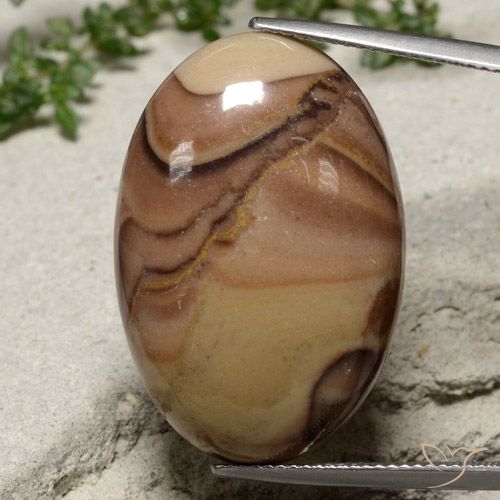 25.96ct طبيعي متعدد الألوان يشب أو جاسبر, بيضوي, غير شفاف