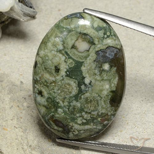 27.91ct طبيعي متعدد الألوان يشب أو جاسبر, بيضوي, غير شفاف