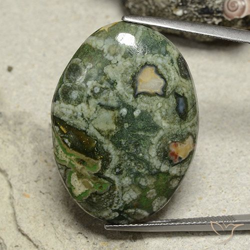 24.10ct طبيعي متعدد الألوان يشب أو جاسبر, بيضوي, غير شفاف, Photo A