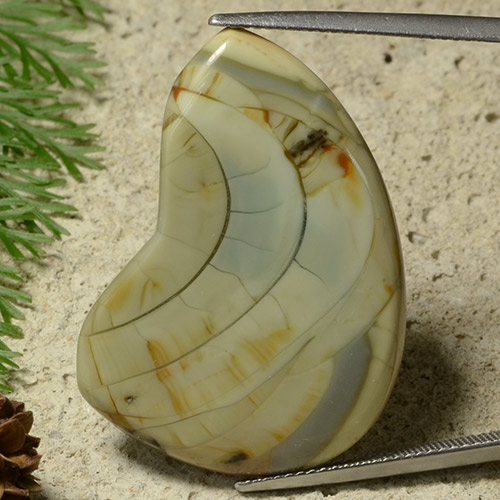 يشب أو جاسبر متعدد الألوان طبيعي، شكل خيالي، 25.50 قيراط، غير شفاف