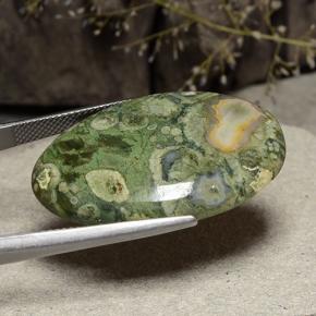 يشب أو جاسبر متعدد الألوان طبيعي، قصة بيضاوى، 28.73 قيراط، غير شفاف