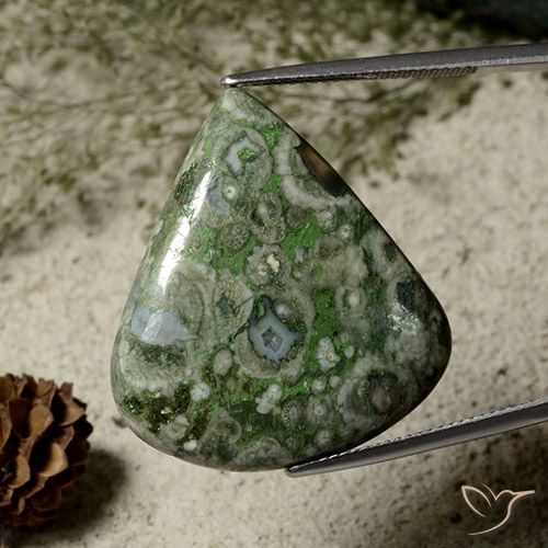 27.09ct طبيعي متعدد الألوان يشب أو جاسبر, شكل الكمثرى, غير شفاف