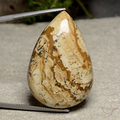 53.23ct طبيعي متعدد الألوان يشب أو جاسبر, شكل الكمثرى, غير شفاف