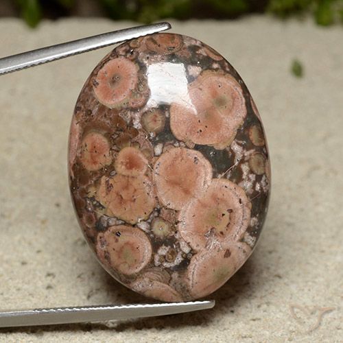 28.24ct طبيعي متعدد الألوان يشب أو جاسبر, بيضوي, غير شفاف