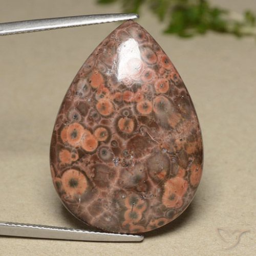 27.32ct طبيعي متعدد الألوان يشب أو جاسبر, شكل الكمثرى, غير شفاف