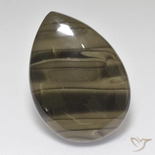 18.22ct طبيعي البني الفاتح يشب أو جاسبر, شكل الكمثرى, غير شفاف