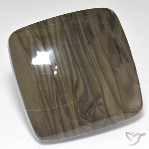 37.55ct طبيعي بني غامق يشب أو جاسبر, وسادة, غير شفاف