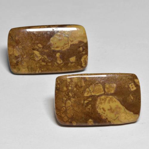 أحجار يشب أو جاسبر متعدد الألوان طبيعية، قطع وسادة، غير شفاف، وزنها 26.16 قيراط