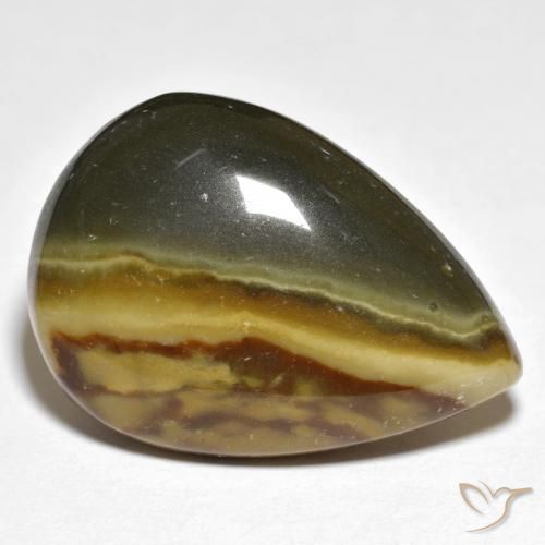 20.58ct طبيعي متعدد الألوان يشب أو جاسبر, شكل الكمثرى, غير شفاف