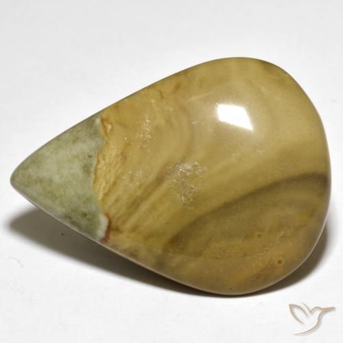25.49ct طبيعي متعدد الألوان يشب أو جاسبر, شكل الكمثرى, غير شفاف