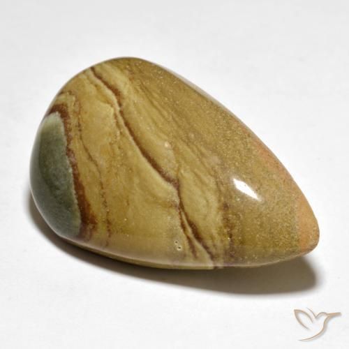 37.78ct طبيعي متعدد الألوان يشب أو جاسبر, شكل الكمثرى, غير شفاف