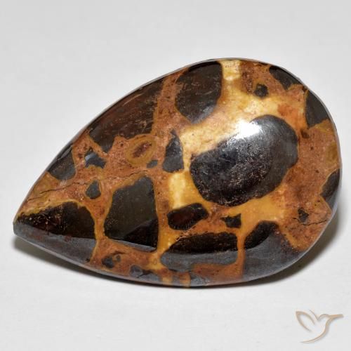 19.86ct طبيعي متعدد الألوان يشب أو جاسبر, شكل الكمثرى, غير شفاف
