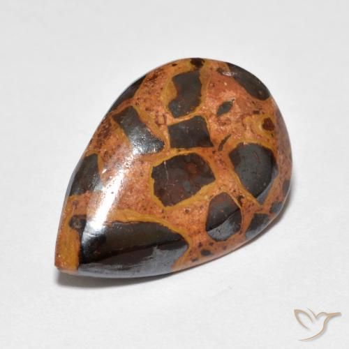 8.18ct طبيعي متعدد الألوان يشب أو جاسبر, شكل الكمثرى, غير شفاف