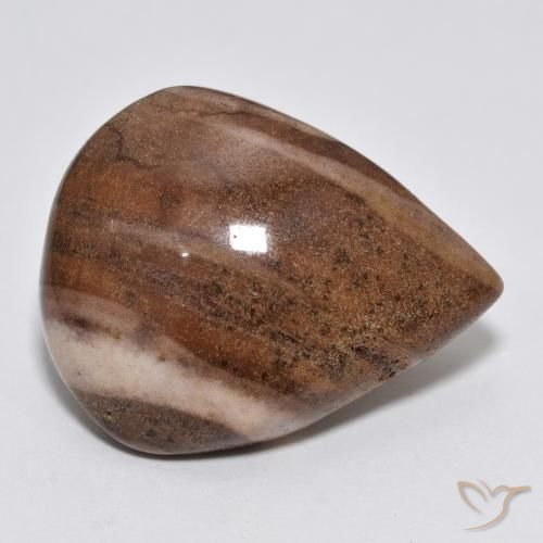 16.49ct طبيعي متعدد الألوان يشب أو جاسبر, شكل الكمثرى, غير شفاف