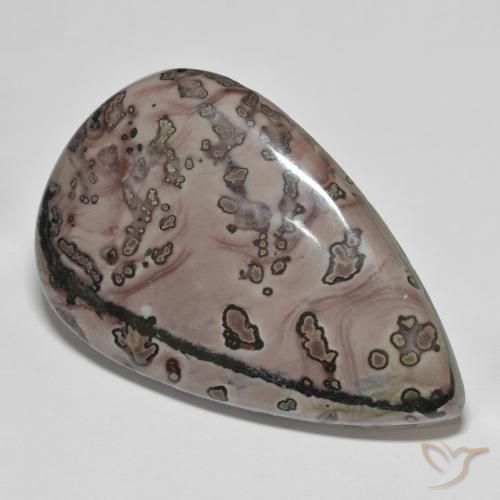 37.38ct طبيعي متعدد الألوان يشب أو جاسبر, شكل الكمثرى, غير شفاف